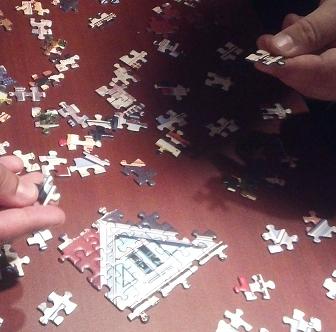Team 1 has assembled the top floor of one of the "Painted Ladies" houses